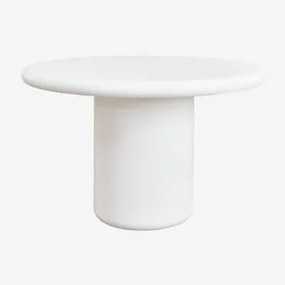Ronde Betonnen Eettafel Namara Ø120 Cm & Wit - Sklum