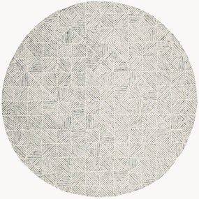 Rond handgetuft laagpolig wollen vloerkleed Azure