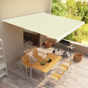 vidaXL Luifel handmatig 450x300 cm crème