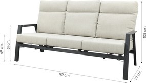 Lagos/Atlanta stoelen & 3-zitsbank loungeset 5-delig verstelbaar - Antraciet