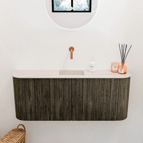 Mondiaz Joya DLux 105cm toiletmeubel ronding links/rechts shadow met wastafel faye midden zonder kraangat meli
