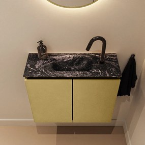 Mondiaz Ture DLux toiletmeubel 60cm oro met wastafel lava midden met kraangat