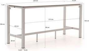 Bartafel Bellagio | Rechthoekig | Tuintafel Sintered stone | 225x75cm | 6 personen | Kees Smit Tuinmeubelen