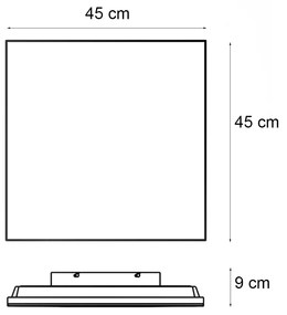 Modern LED paneel wit 44,5x44,5 cm incl. LED dim to warm RGB - Aike vierkant Binnenverlichting Lamp