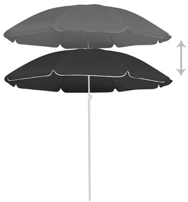 vidaXL Parasol met stalen paal 180 cm antracietkleurig