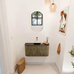 Mondiaz Joya DLux 85cm toiletmeubel ronding links/rechts dusk met wastafel faye midden zonder kraangat lava