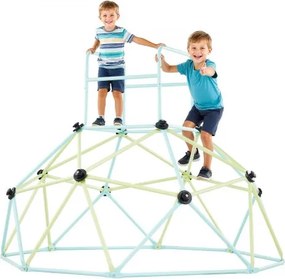 VEVOR klimkoepel geometrisch klimrek (183 cm) breed, 270 kg belastbaar klimrek, klimtoestel voor kinderen van 3 tot 10 jaar, tuinspeeltuin, blauw + groen