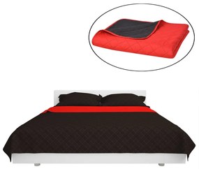 vidaXL 131553  Double-sided Quilted Bedspread Red and Black 220x240 cm
