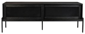Zuiver Hardy Tv-meubel Met Schuifdeuren Zwart - 160x45x60cm.