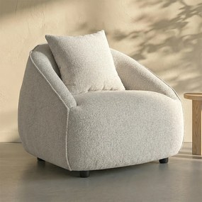 Creme Fauteuil Met Ronde Rugleuning