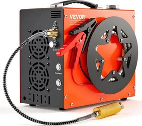 VEVOR PCP-luchtcompressor, 4500 PSI/30 MPa draagbare PCP-luchtbukscompressor - ingebouwd water- en ventilatorkoelsysteem, auto-stop DC12V/AC230V paintball-tankcompressor voor luchtbuks, duikfles