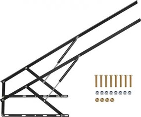 VEVOR Bedlift, 150 x 200 cm compatibel, extra groot, draagvermogen 140 kg, DIY Wandbedmechanisme Hardware Kit Verticale Deluxe, Pneumatische hendel, Robuuste ondersteuning, Opvouwbaar voor logeerkamers