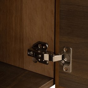 Walnoot Dressoir Met Stoffen Deuren 180 Cm - 180x40x60cm.