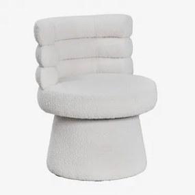 Pak Van 4 Protea Gestoffeerde Draaibare Eetkamerstoelen Bouclé Wit - Sklum