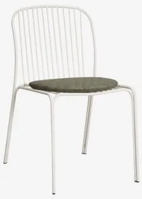Pack Van 4 Tuinstoelen Van Staal Anerina Gardenia Wit & Groen – Intens Olijf - Sklum