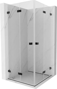 Mexen Lunar-F Duo inklapbare douchecabine 85 x 85 cm, transparant, zwart - 836-085L-085P-70-00