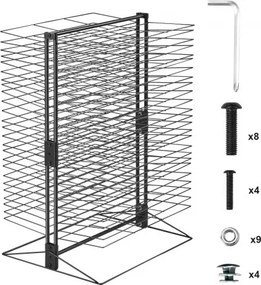 VEVOR Kunstdroogrek met 50 verwijderbare planken (49 x 19 cm) Droogrek met stabiele basis, koolstofstalen schilderijdroogrek voor kunstwerken in klaslokalen en kunststudio's