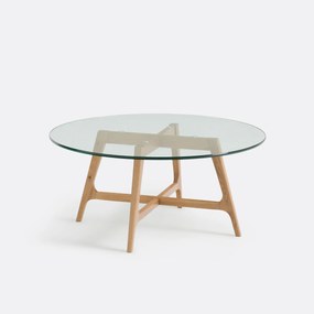 Ronde salontafel, glazen blad, Zoleta