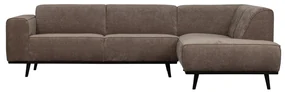 BePureHome Statement Hoekbank Platte Brede Rib Taupe Hoek Rechts