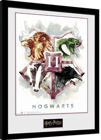 Ingelijste poster Harry Potter - Hogwarts Water Colour