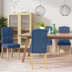 vidaXL Eetkamerstoelen 4 st stof blauw