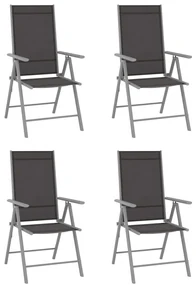 vidaXL 5-delige Tuinset aluminium en textileen zilverkleurig