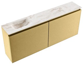 Mondiaz Ture DLux toiletmeubel 120cm oro met wastafel frappe links met kraangat