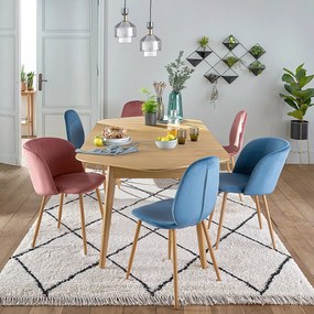 Uitschuifbare eettafel, eik en fineer, 4 tot 10 personen, BIFACE