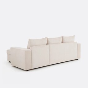 3-zits hoekslaapbank met opbergruimte, fijn ribfluweel, FLO