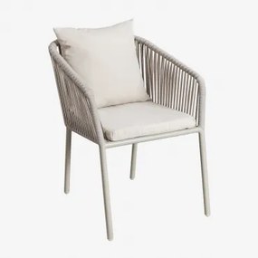 Arhiza Classic Aluminium Tuinstoel Met Armleuningen En Gevlochten Touw Groen – Khaki - Sklum