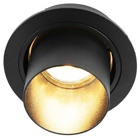 Set van 6 Moderne inbouwspot zwart rond kantelbaar - Installa GU10 Binnenverlichting Lamp