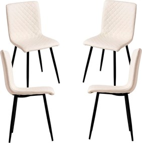 Set 4 Rom Kunstlederen Stoelen