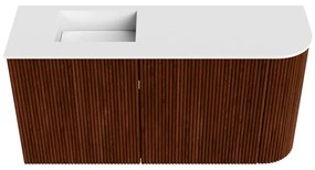 Mondiaz Joya 80cm toiletmeubel ronding rechts ruby met wastafel faye links zonder kraangat talc
