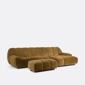 XL poef, vintage ribfluweel, L109 cm, Nuria