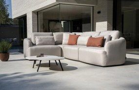 Flow Yavi L-loungebank Graumel chalk All Weather loungeset Beige Sunbrella Loungebank outdoor textiel - weerbestendig