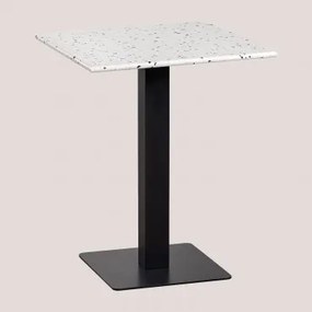 Vierkante Bartafel 60x60 Cm In Praline Terrazzo Ivoorkleurig Terrazzo - Zwart - Sklum