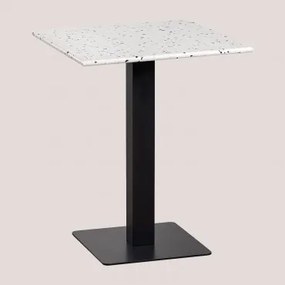 Vierkante Bartafel 60x60 Cm In Praline Terrazzo Wit - Sklum