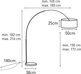 Booglamp staal mosgroene kap 50/50/25 - XL