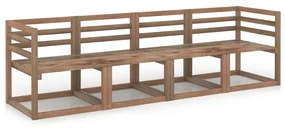 vidaXL 4-delig Tuinbankstel pallet geïmpregneerd grenenhout bruin