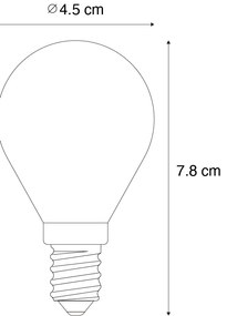 Set van 5 E14 dimbare LED lampen filament G45 helder 4W 470 lm 2700K