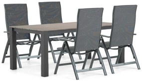 Tuinset 4 personen 180 cm Aluminium/textileen Grijs Hartman Sitges/Valley