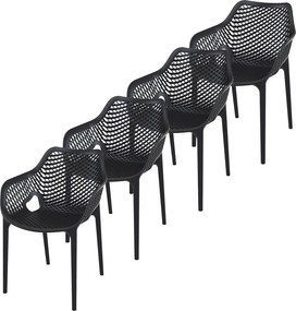 Garden Impressions Air XL design tuinstoel zwart - 4 stuks