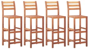 vidaXL Barstoelen 4 st massief acaciahout