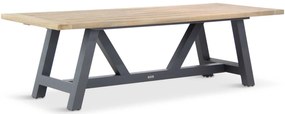 Dining Tuintafel rechthoekig 260 x 100 cm Aluminium/teak Grijs Trente