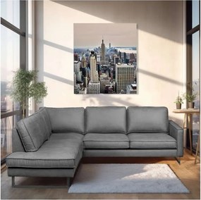 Hoekbank - Stuart - links - Lederlook Missouri antraciet 09