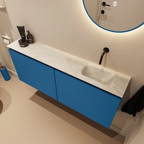 Mondiaz Ture DLux toiletmeubel 120cm jeans met wastafel ostra rechts zonder kraangat