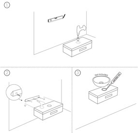 Saniclear Seba fonteinset met eiken plank, grijze waskom en kraan in verouderd messing voor in het toilet