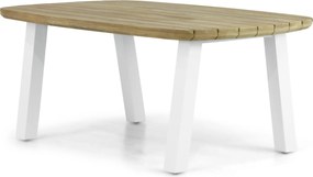 Tuinset 4 personen 180 cm Aluminium/teak Wit Lifestyle Garden Furniture Faro/Falcon