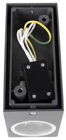 Set van 4 wandlampen donkergrijs 2-lichts IP44 - Baleno