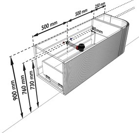 Mondiaz Kurve 125cm badmeubel ronding rechts shadow met 1 lade en deur en wastafel big medium kraangat links urban